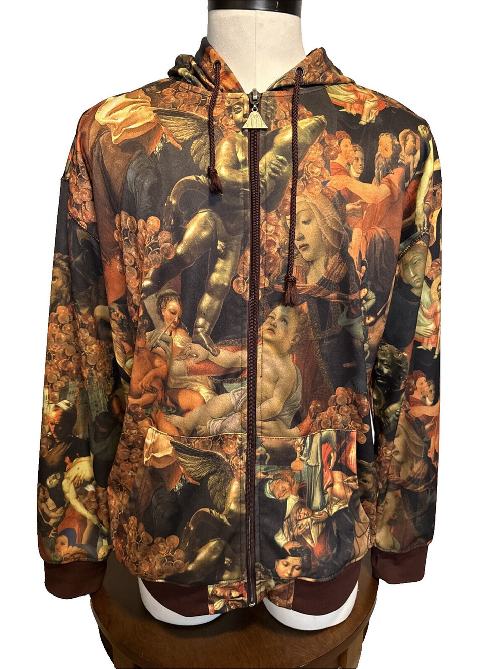 **RARE** Upper Playground Graphic Art Print Zip Hoodie Large